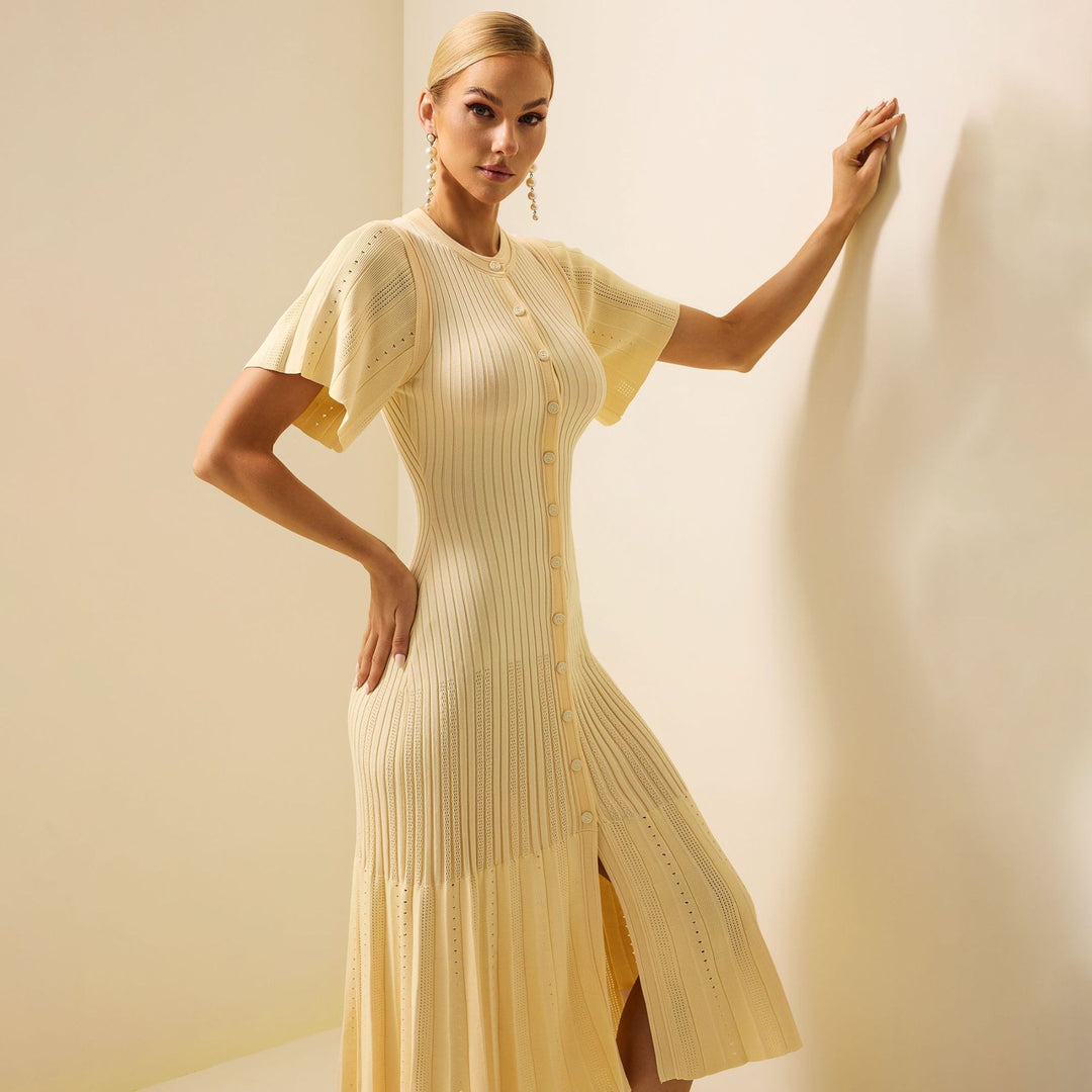 Damer elegant Maxiklänning med knaplängd och avslappnad snitt Mirla-Eva Jonsson