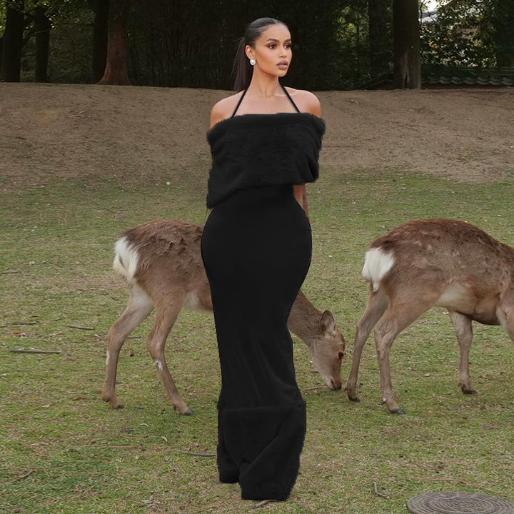Damer elegant Maxiklänning med strapless design och flytande tyg Mirla-Eva Jonsson