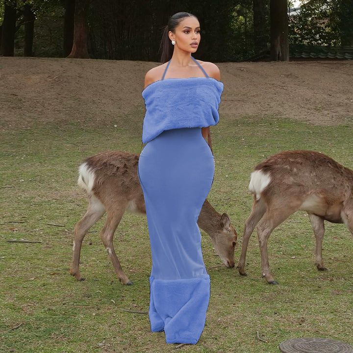 Damer elegant Maxiklänning med strapless design och flytande tyg Mirla-Eva Jonsson