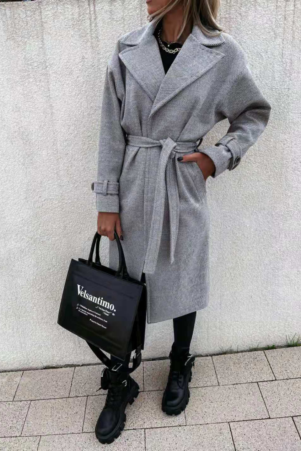 Damer elegant Midlength-trenchcoat med justerbart bälte Mirla-Eva Jonsson