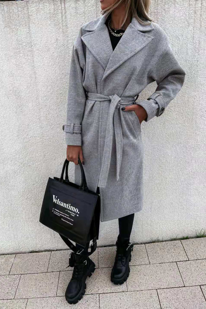 Damer elegant Midlength-trenchcoat med justerbart bälte Mirla-Eva Jonsson