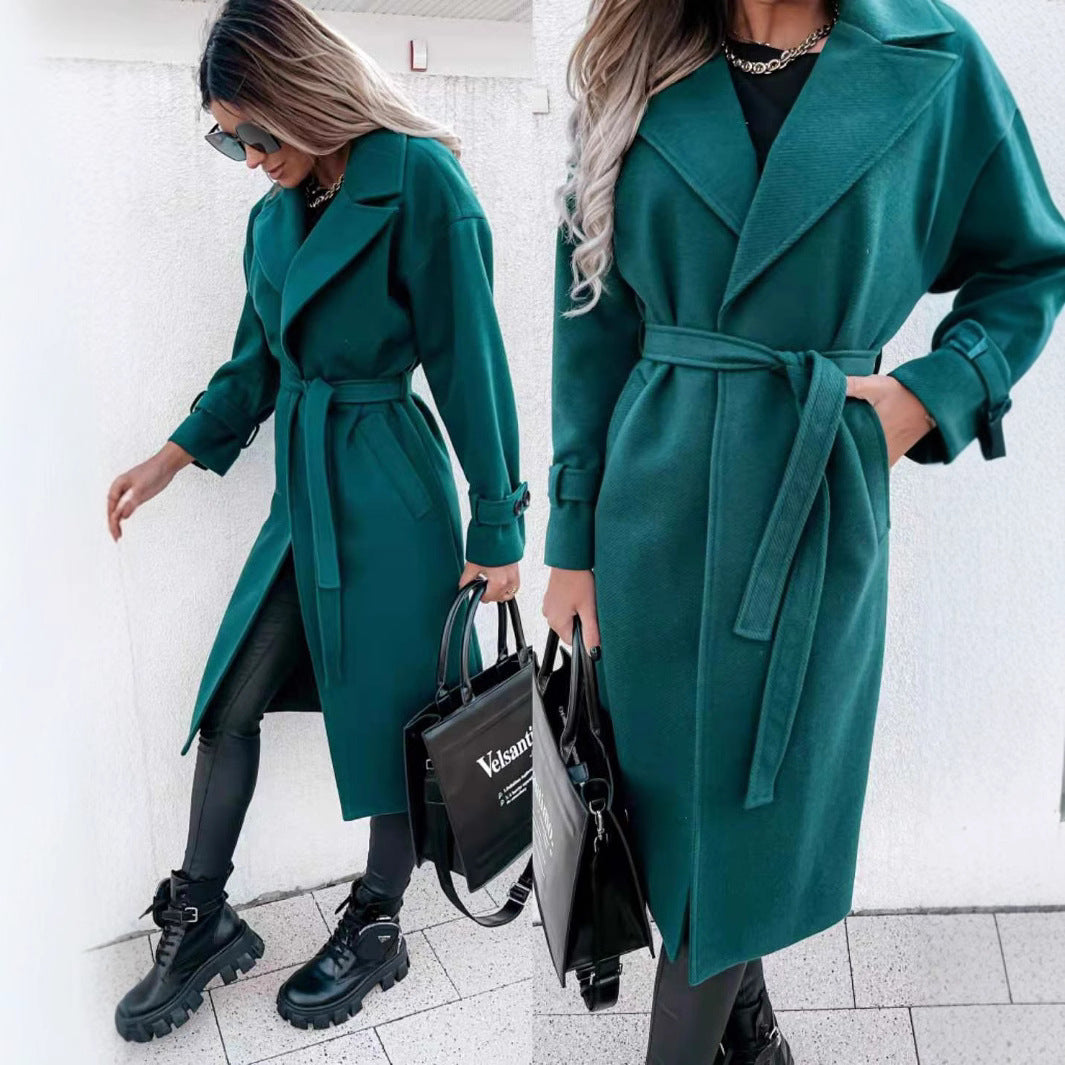 Damer elegant Midlength-trenchcoat med justerbart bälte Mirla-Eva Jonsson