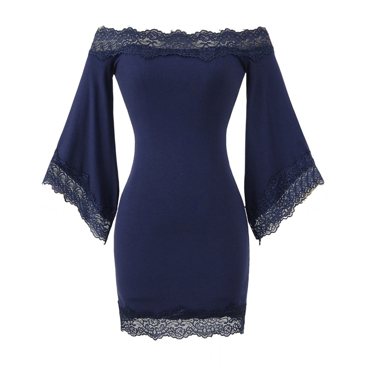 Damer elegant Off-Shoulder Miniklänning med Häkelspetsar Mirla-Eva Jonsson