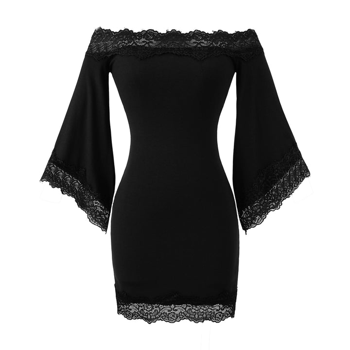 Damer elegant Off-Shoulder Miniklänning med Häkelspetsar Mirla-Eva Jonsson