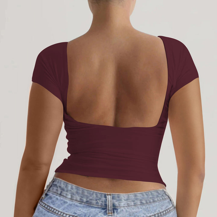 Damer elegant Off-Shoulder topp med djup rygg Mirla-Eva Jonsson