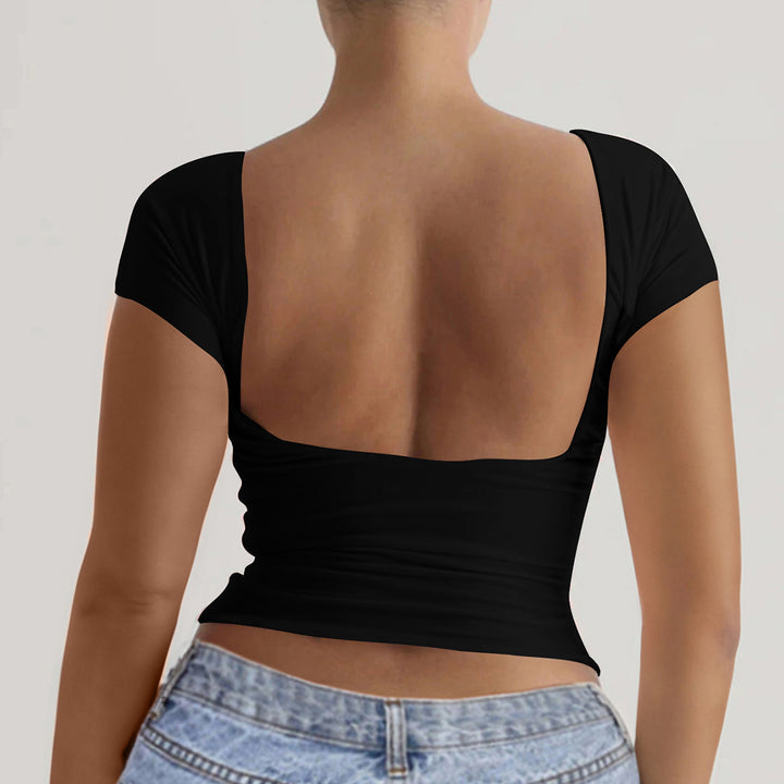 Damer elegant Off-Shoulder topp med djup rygg Mirla-Eva Jonsson