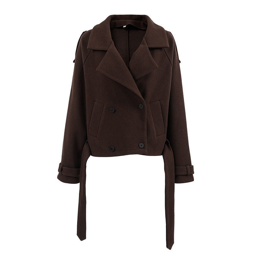 Damer elegant Oversize-högkragejacka i minimalistisk stil Mirla-Eva Jonsson