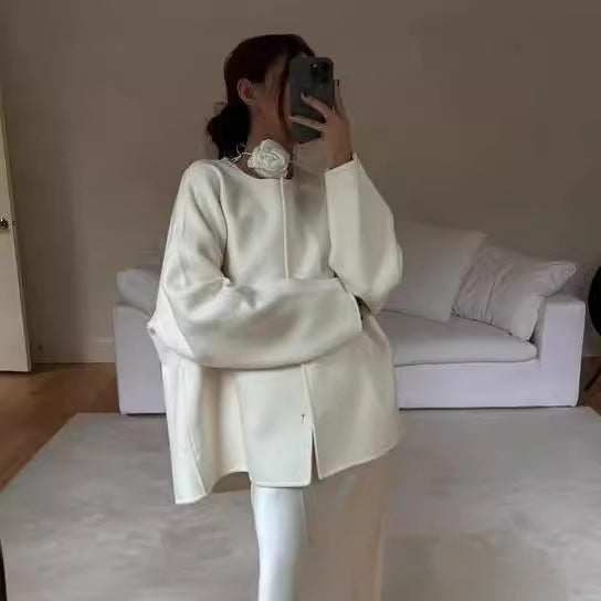 Damer elegant Oversized Jacka med voluminös krage Mirla-Eva Jonsson