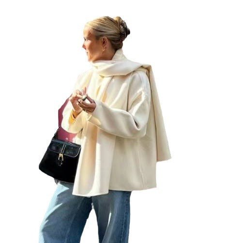 Damer elegant Oversized Jacka med voluminös krage Mirla-Eva Jonsson