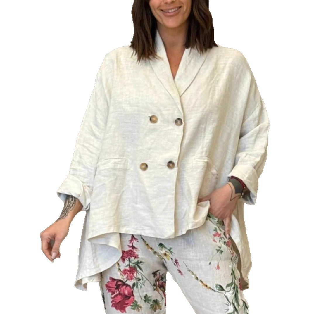 Damer elegant Oversized-blazer med dubbelknapplist Eva Jonsson-Eva Jonsson