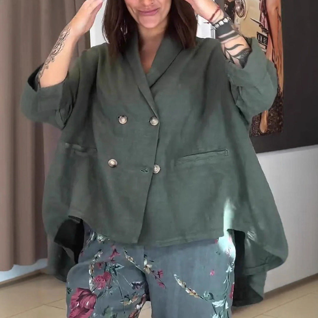 Damer elegant Oversized-blazer med dubbelknapplist Eva Jonsson-Eva Jonsson