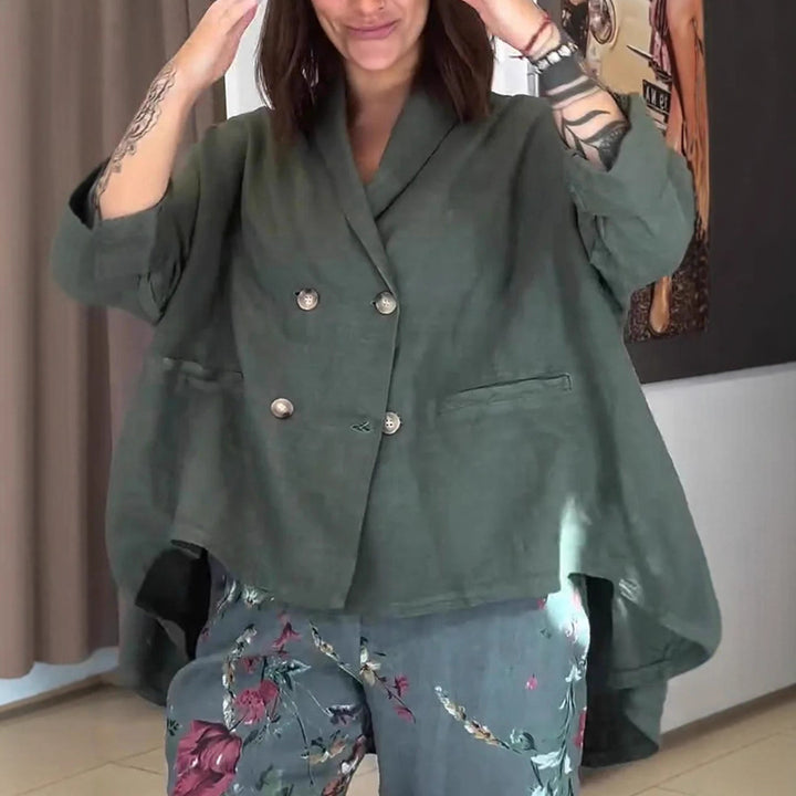 Damer elegant Oversized-blazer med dubbelknapplist Eva Jonsson-Eva Jonsson