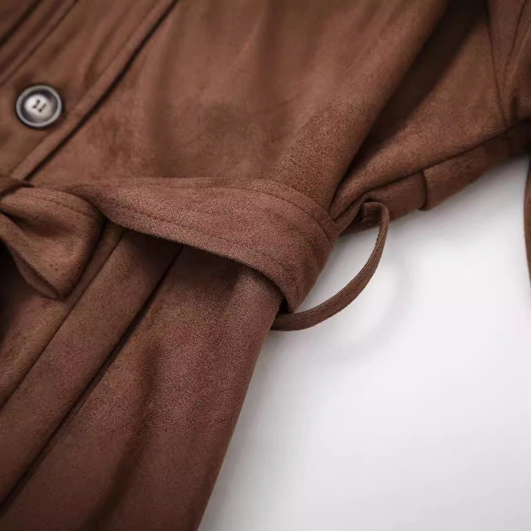 Damer elegant Suede Trenchcoat Mirla-Eva Jonsson