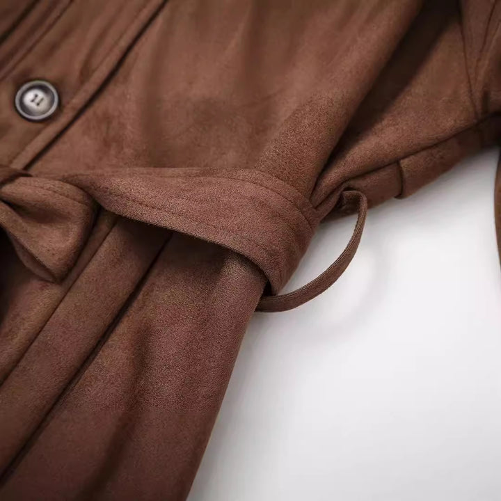 Damer elegant Suede Trenchcoat Mirla-Eva Jonsson