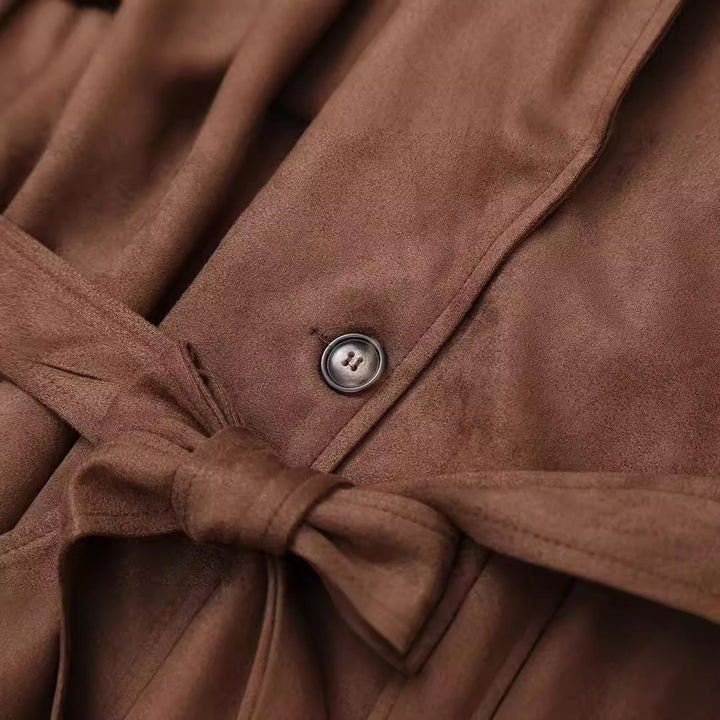 Damer elegant Suede Trenchcoat Mirla-Eva Jonsson