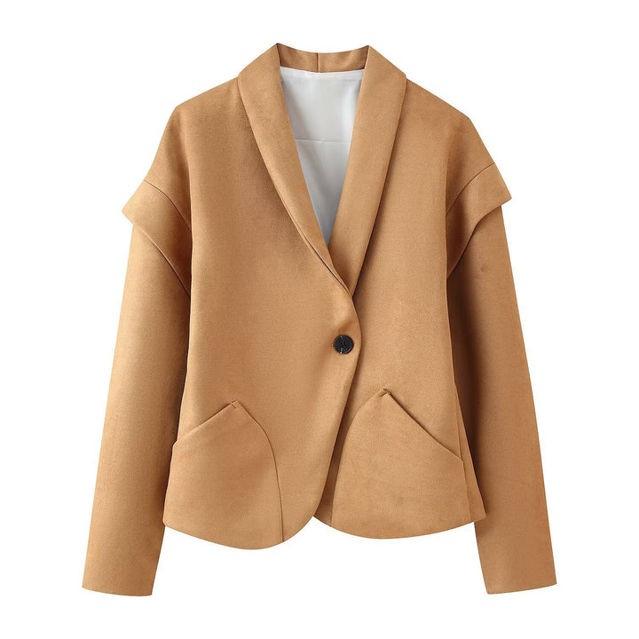 Damer elegant Suede-jacka med stiliga fickor Mirla-Eva Jonsson