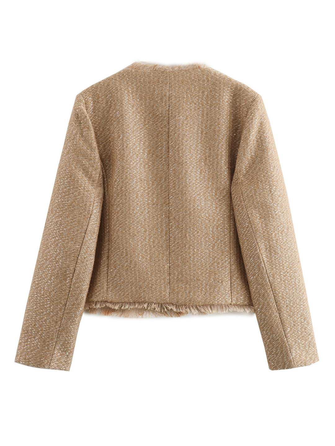 Damer elegant Tweed-jacka med fransar och dekorativa knappar Mirla-Eva Jonsson
