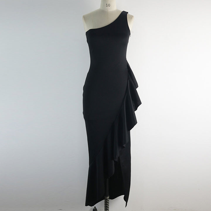 Damer elegant asymmetrisk maxikjol med volanger och slits Mirla-Eva Jonsson