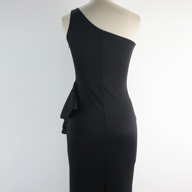Damer elegant asymmetrisk maxikjol med volanger och slits Mirla-Eva Jonsson