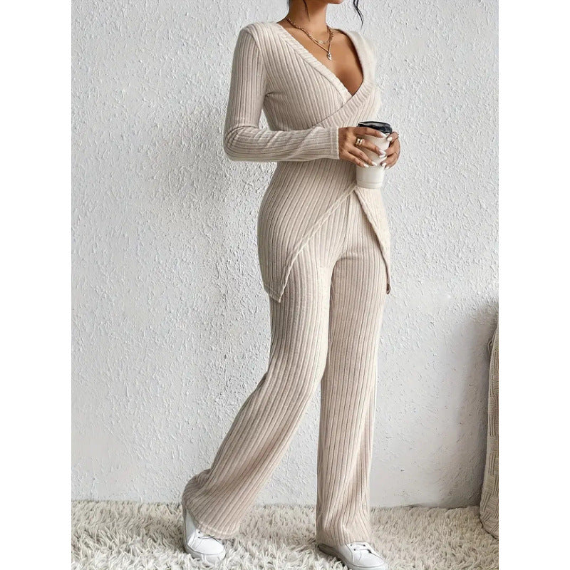 Damer elegant avslappnad stickad dräkt set Eva Jonsson-Eva Jonsson