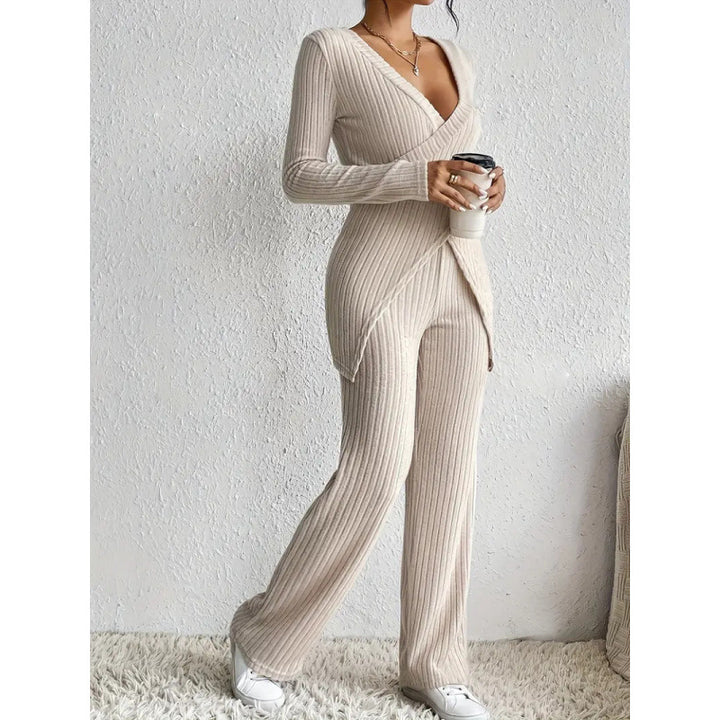 Damer elegant avslappnad stickad dräkt set Eva Jonsson-Eva Jonsson