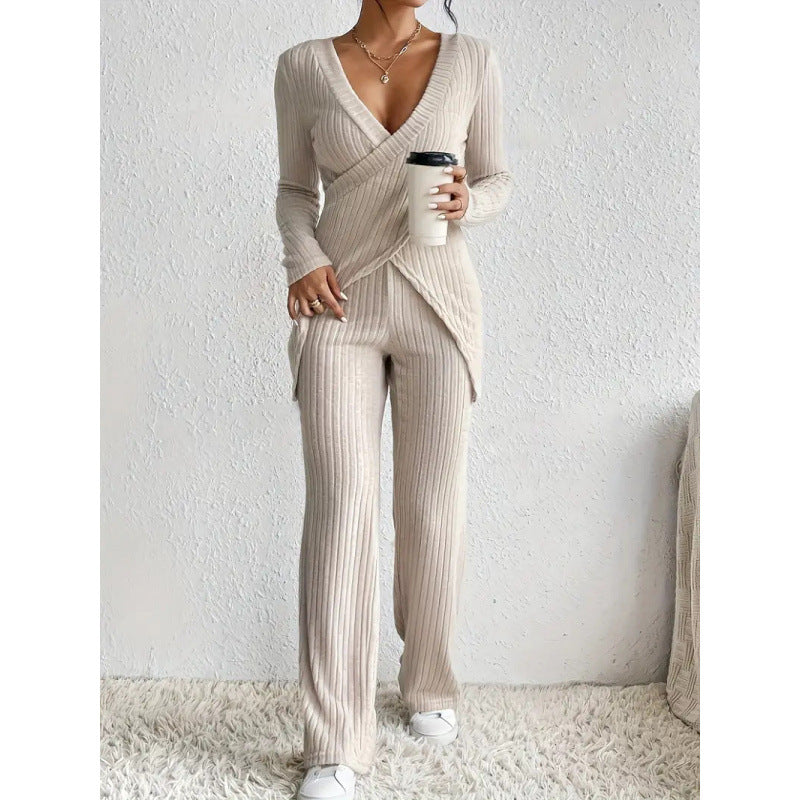 Damer elegant avslappnad stickad dräkt set Eva Jonsson-Eva Jonsson