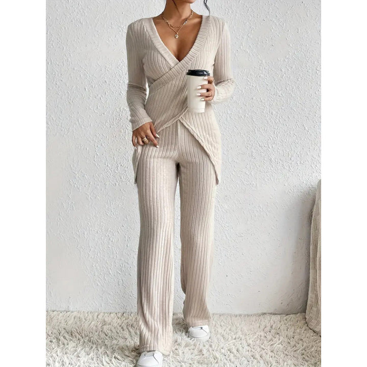 Damer elegant avslappnad stickad dräkt set Eva Jonsson-Eva Jonsson