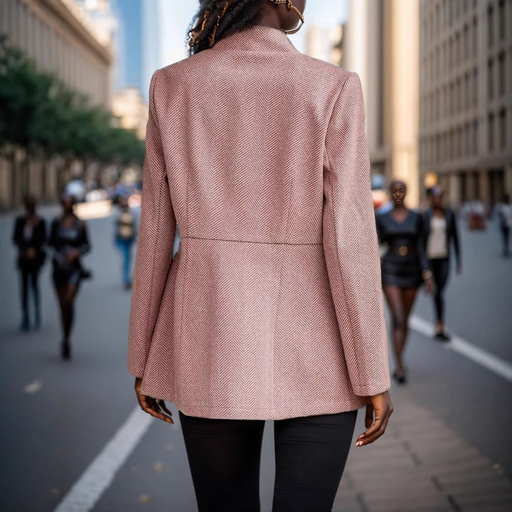 Damer elegant blazer i herringbone-mönster Mirla-Eva Jonsson