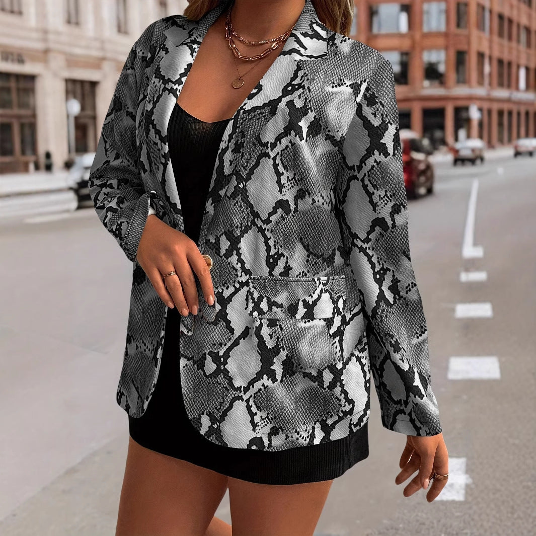 Damer elegant blazer i ormskinnsdesign Eva Jonsson-Eva Jonsson