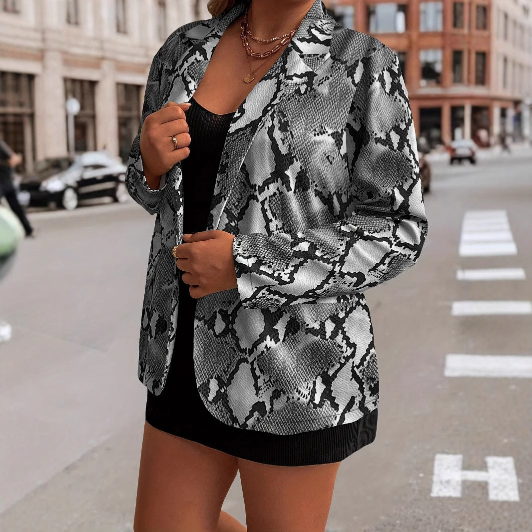 Damer elegant blazer i ormskinnsdesign Eva Jonsson-Eva Jonsson
