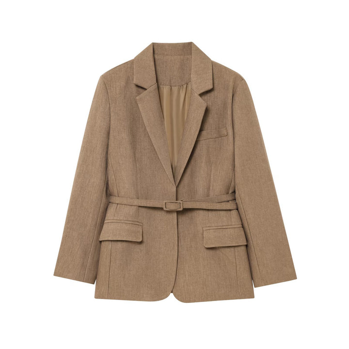 Damer elegant blazer med bälte och strukturerad tyg Mirla-Eva Jonsson