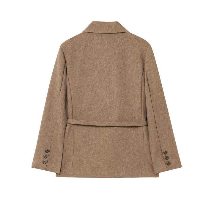 Damer elegant blazer med bälte och strukturerad tyg Mirla-Eva Jonsson