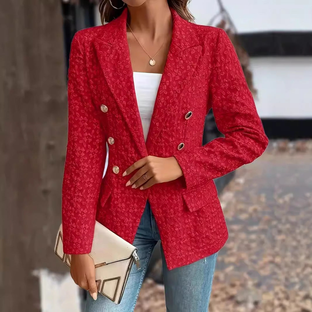 Damer elegant blazer med florala strukturer Mirla-Eva Jonsson