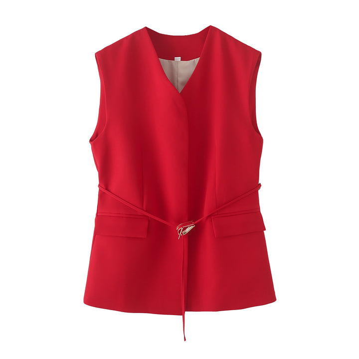 Damer elegant blazer- och byxensemble med modern bälte Mirla-Eva Jonsson