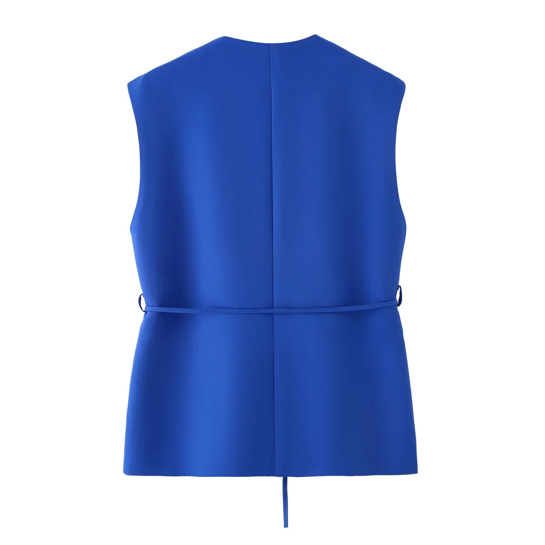 Damer elegant blazer- och byxensemble med modern bälte Mirla-Eva Jonsson