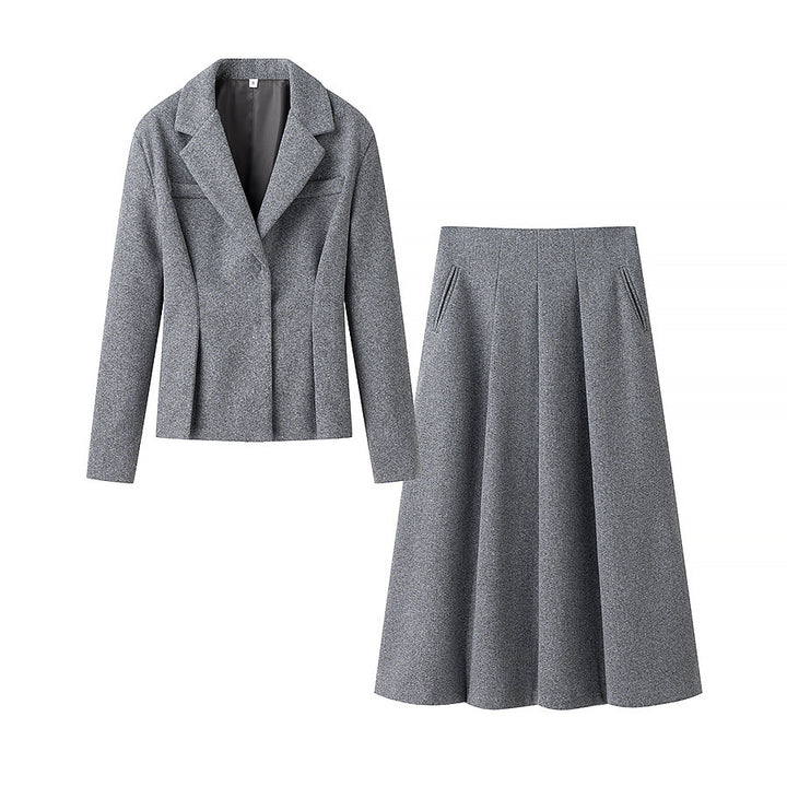 Damer elegant blazer- och kjolensemble med strukturerad design Mirla-Eva Jonsson