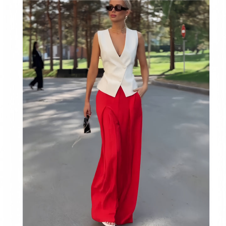 Damer elegant blazer-set med vida byxor Mirla-Eva Jonsson