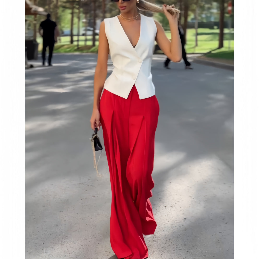 Damer elegant blazer-set med vida byxor Mirla-Eva Jonsson