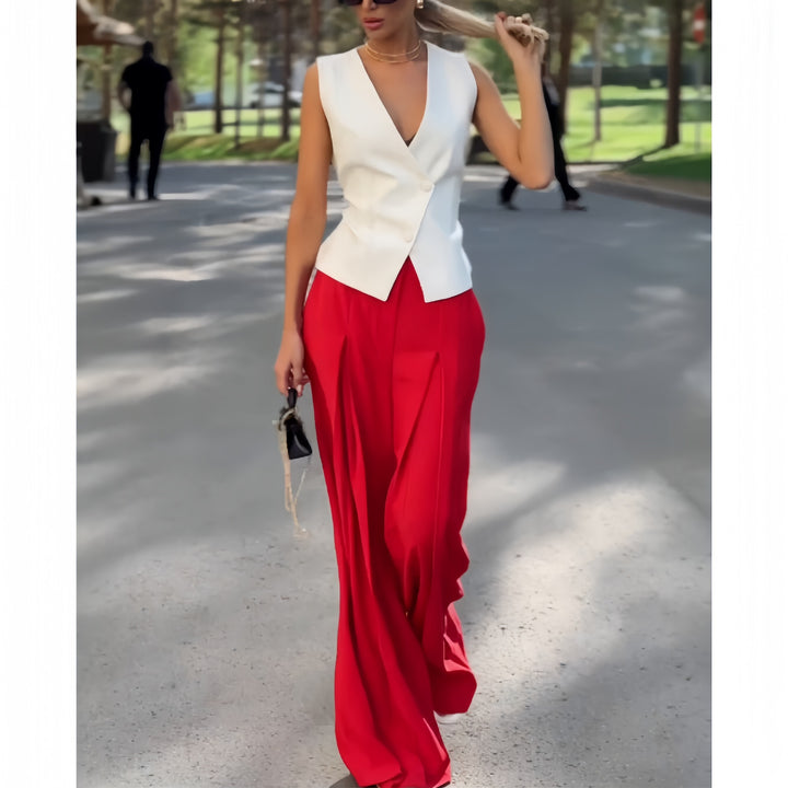 Damer elegant blazer-set med vida byxor Mirla-Eva Jonsson