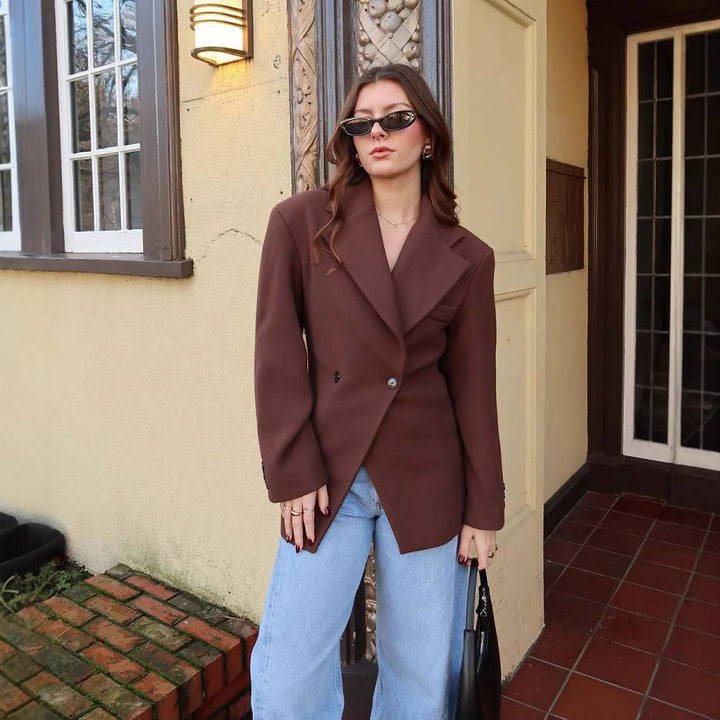 Damer elegant blazerjacka med dubbla knappar detaljer Mirla-Eva Jonsson