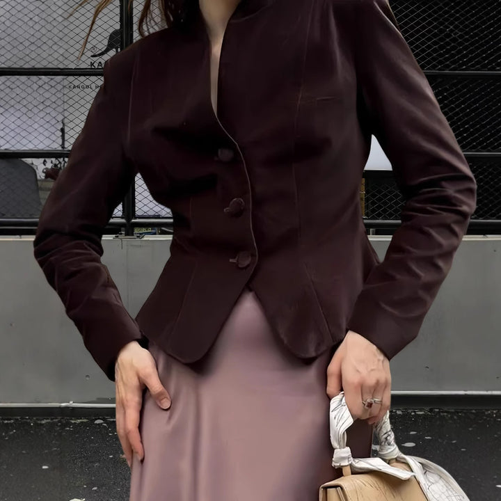 Damer elegant blazerjacka med figursydd skärning Mirla-Eva Jonsson