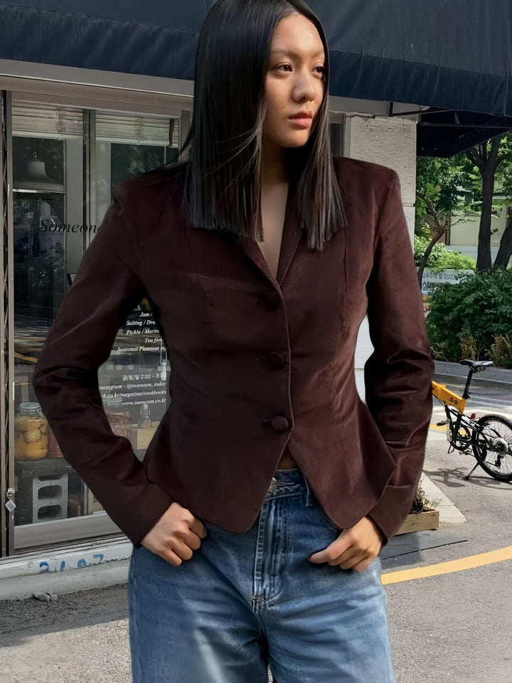 Damer elegant blazerjacka med figursydd skärning Mirla-Eva Jonsson