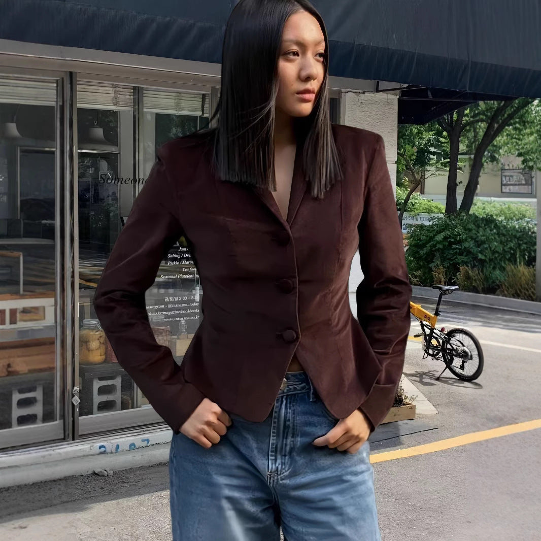 Damer elegant blazerjacka med figursydd skärning Mirla-Eva Jonsson
