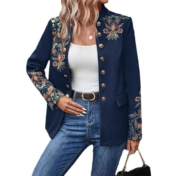Damer elegant blazerjacka med florala broderier Eva Jonsson-Eva Jonsson
