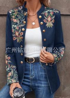 Damer elegant blazerjacka med florala broderier Eva Jonsson-Eva Jonsson