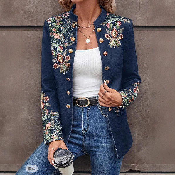 Damer elegant blazerjacka med florala broderier Eva Jonsson-Eva Jonsson