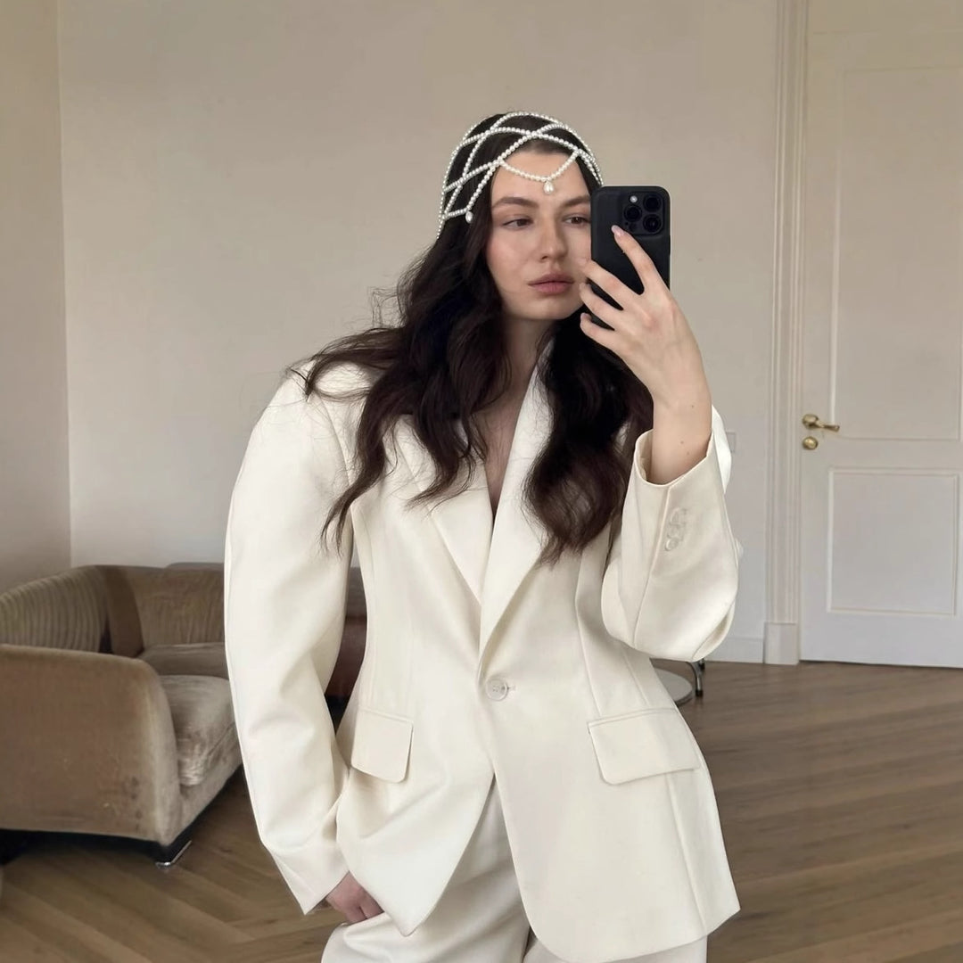 Damer elegant blazerjacka med praktiska fickor Mirla-Eva Jonsson
