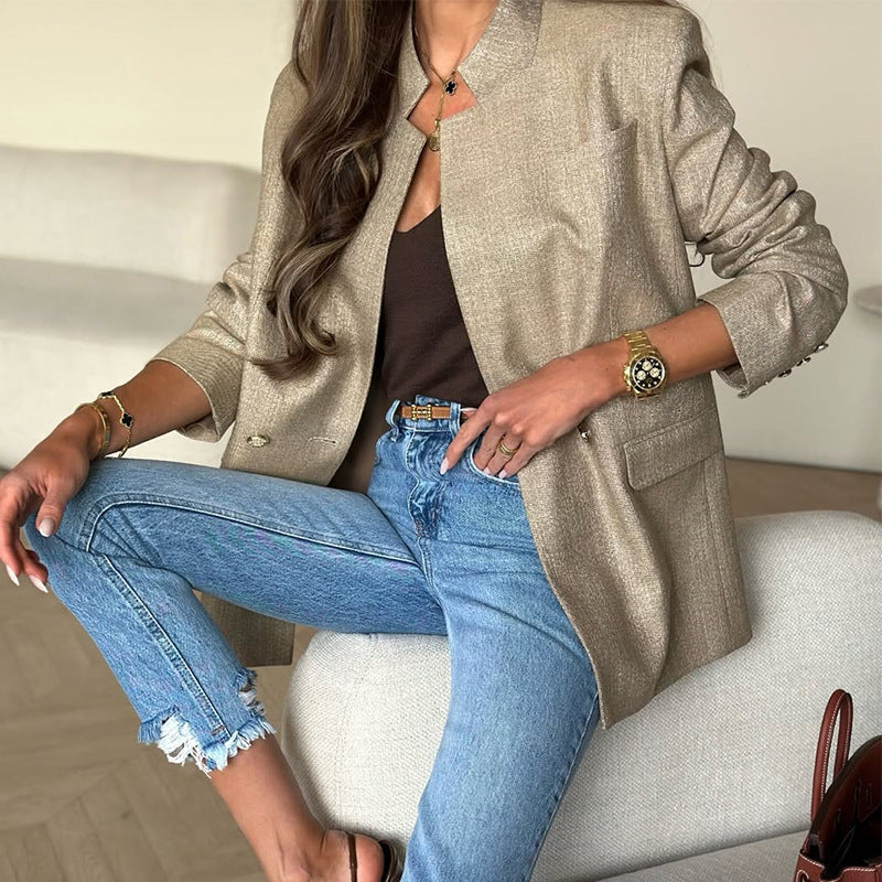 Damer elegant blazerjacka med strukturerad yta och moderna detaljer Mirla-Eva Jonsson