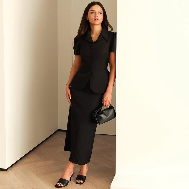 Damer elegant blazerjacka med strukturerade axlar Mirla-Eva Jonsson