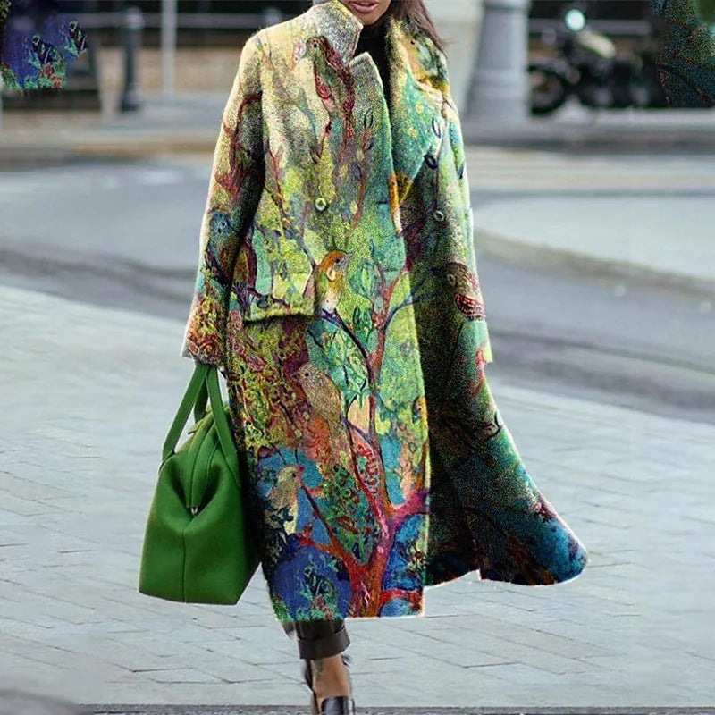 Damer elegant blommig kappa med mjukt tyg och modernt design Eva Jonsson-Eva Jonsson